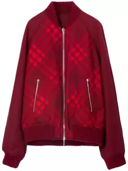 Burberry двусторонний бомбер в клетку, красный