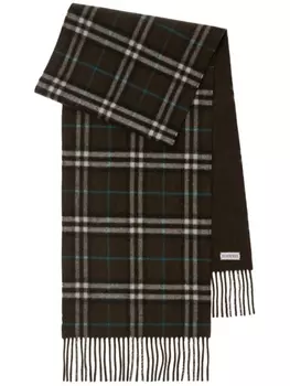 Burberry двусторонний кашемировый шарф в клетку, коричневый