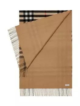 Burberry двусторонний кашемировый шарф в клетку, коричневый