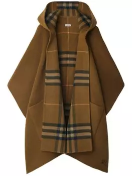 Burberry двусторонний кейп в клетку Vintage Check, коричневый