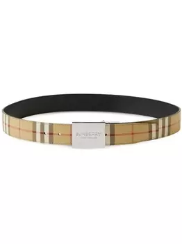 Burberry двусторонний ремень в клетку Vintage Check, нейтральный цвет