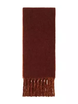 Burberry двусторонний шарф с бахромой, оранжевый