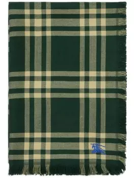 Burberry двусторонний шарф в клетку, зеленый