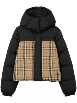 Burberry двусторонний укороченный пуховик, черный