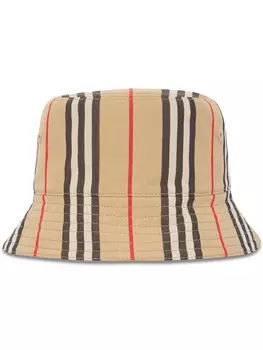 Burberry двусторонняя панама в полоску Icon Stripe, нейтральный цвет