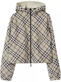 Burberry двусторонняя укороченная куртка на молнии, нейтральный цвет