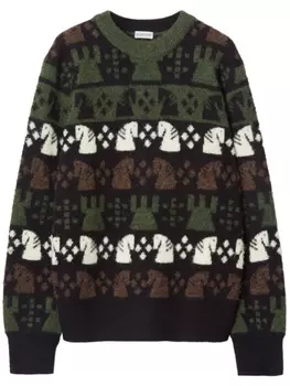 Burberry джемпер Chess из смесовой шерсти, черный