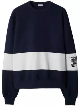 Burberry джемпер из хлопка в полоску EKD, синий