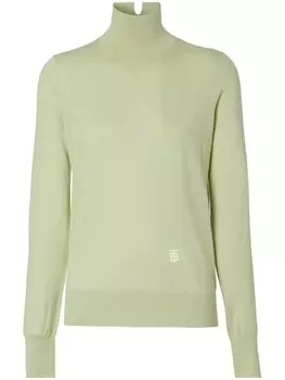Burberry джемпер с монограммой, зеленый