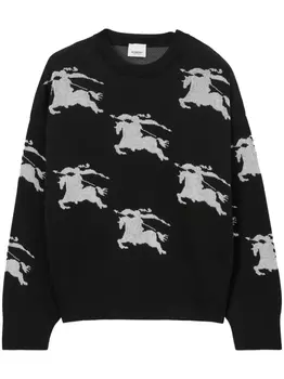 Burberry джемпер с жаккардовым логотипом, черный