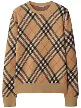 Burberry джемпер вязки интарсия в клетку Vintage Check, нейтральный цвет