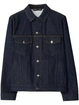 Burberry джинсовая куртка с логотипом-аппликацией, синий