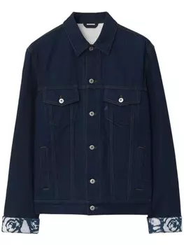 Burberry джинсовая куртка с нашивкой-логотипом, синий