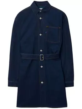 Burberry джинсовое платье-рубашка Japanese с поясом, синий