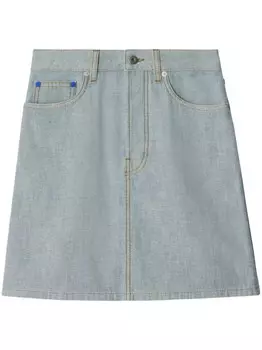 Burberry eKD-жаккардовая джинсовая юбка, синий