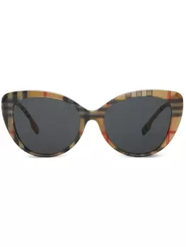 Burberry Eyewear массивные солнцезащитные очки в клетку House Check, нейтральный цвет