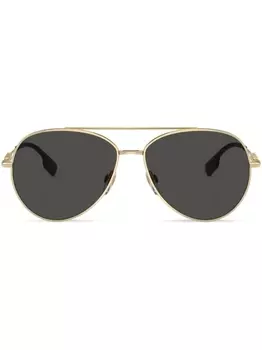 Burberry Eyewear солнцезащитные очки-пилоты с логотипом, золотистый