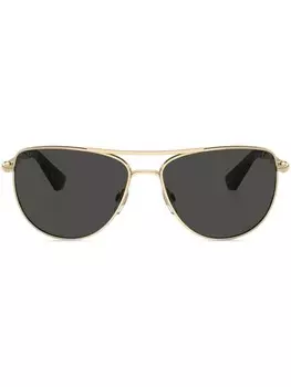 Burberry Eyewear солнцезащитные очки с логотипом, золотой