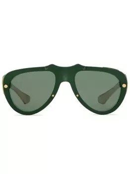 Burberry Eyewear солнцезащитные очки Shield Mask, зеленый