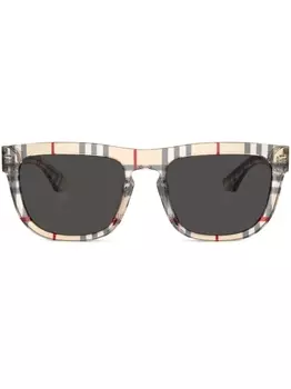 Burberry Eyewear солнцезащитные очки в клетку Vintage Check, нейтральный цвет