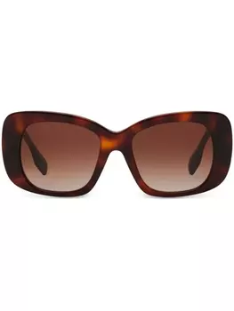 Burberry Eyewear солнцезащитные очки в массивной оправе с логотипом, коричневый