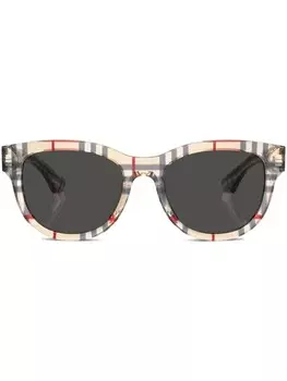 Burberry Eyewear солнцезащитные очки в оправе панто с узором Vintage Check, нейтральный цвет