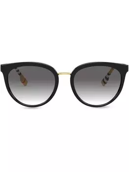 Burberry Eyewear солнцезащитные очки в оправе с клетчатыми дужками, черный