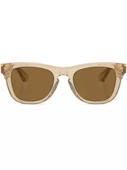 Burberry Eyewear солнцезащитные очки в прозрачной квадратной оправе, нейтральный цвет