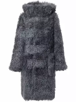 Burberry фактурный дафлкот с капюшоном, серый