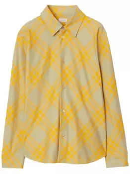 Burberry фланелевая рубашка в клетку, нейтральный цвет
