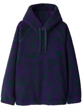 Burberry флисовое худи с принтом, зеленый