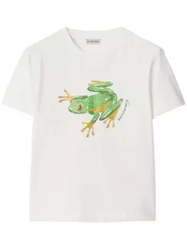 Burberry футболка Boxy Crystal Frog, белый