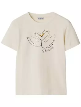 Burberry футболка Boxy Swan, нейтральный цвет