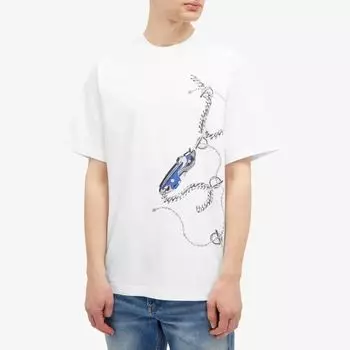 Burberry Футболка с цепочным принтом, белый