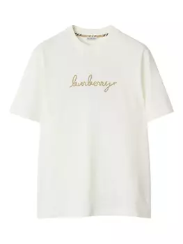 Burberry футболка с декорированным логотипом, нейтральный