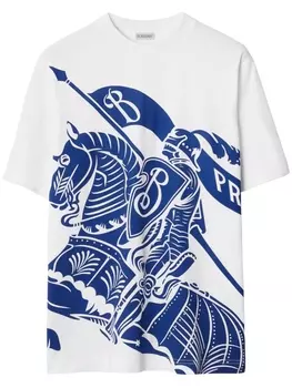 Burberry футболка с декором Equestrian Knight, белый