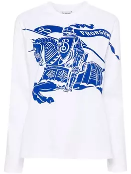 Burberry футболка с декором Equestrian Knight, белый