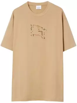 Burberry футболка с декором Equestrian Knight, нейтральный цвет