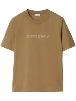 Burberry футболка с логотипом, коричневый