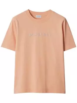 Burberry футболка с логотипом, розовый