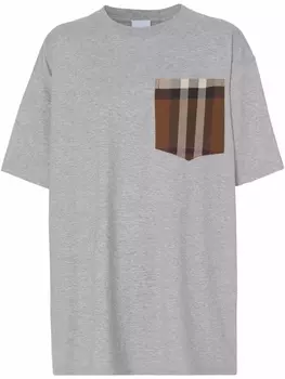 Burberry футболка с нагрудным карманом, серый