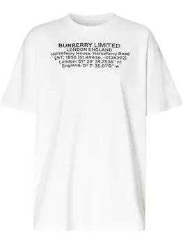 Burberry футболка с принтом, белый