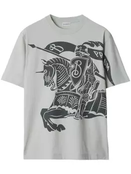 Burberry футболка с принтом Equestrian Knight, серый