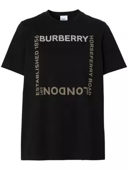 Burberry футболка с принтом Horseferry, черный