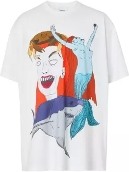 Burberry футболка с принтом Sea Maiden, белый