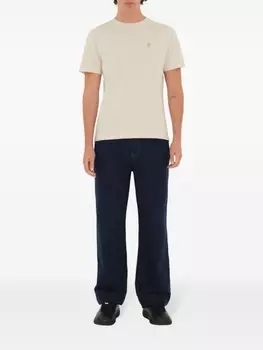 Burberry футболка с вышитым логотипом, нейтральный цвет