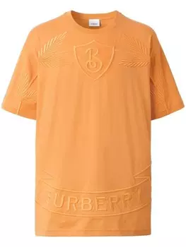 Burberry футболка с вышивкой Oak Leaf Crest, оранжевый