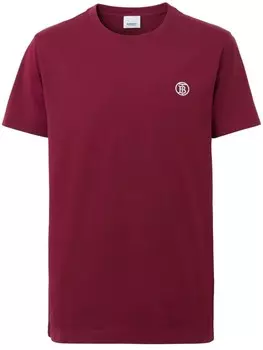 Burberry футболка с вышивкой TB, красный