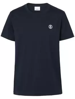 Burberry футболка с вышивкой TB, синий