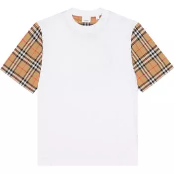 Burberry Футболка с заниженной линией плеч, белая, женская